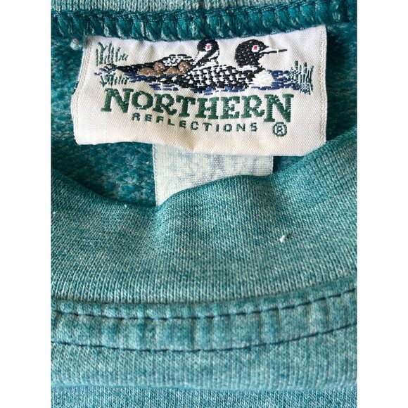 Northern Reflections Y2K VTG Sweatshirt Womens Large Blue Floral Cottage Boho - Picture 6 of 8